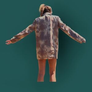 Longline Bleached Blazer Jacket